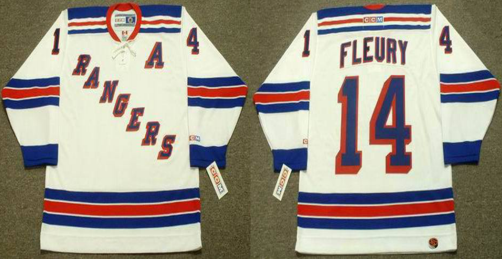2019 Men New York Rangers 14 Fleury white CCM NHL jerseys